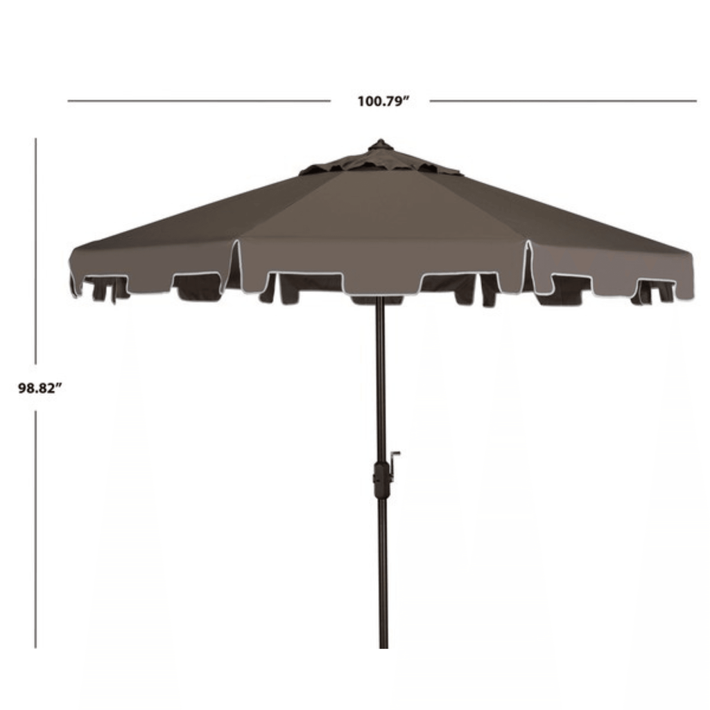 Grey and White 9 Foot Market Crank Outdoor Patio Umbrella - Outdoor Umbrellas - The Well Appointed House