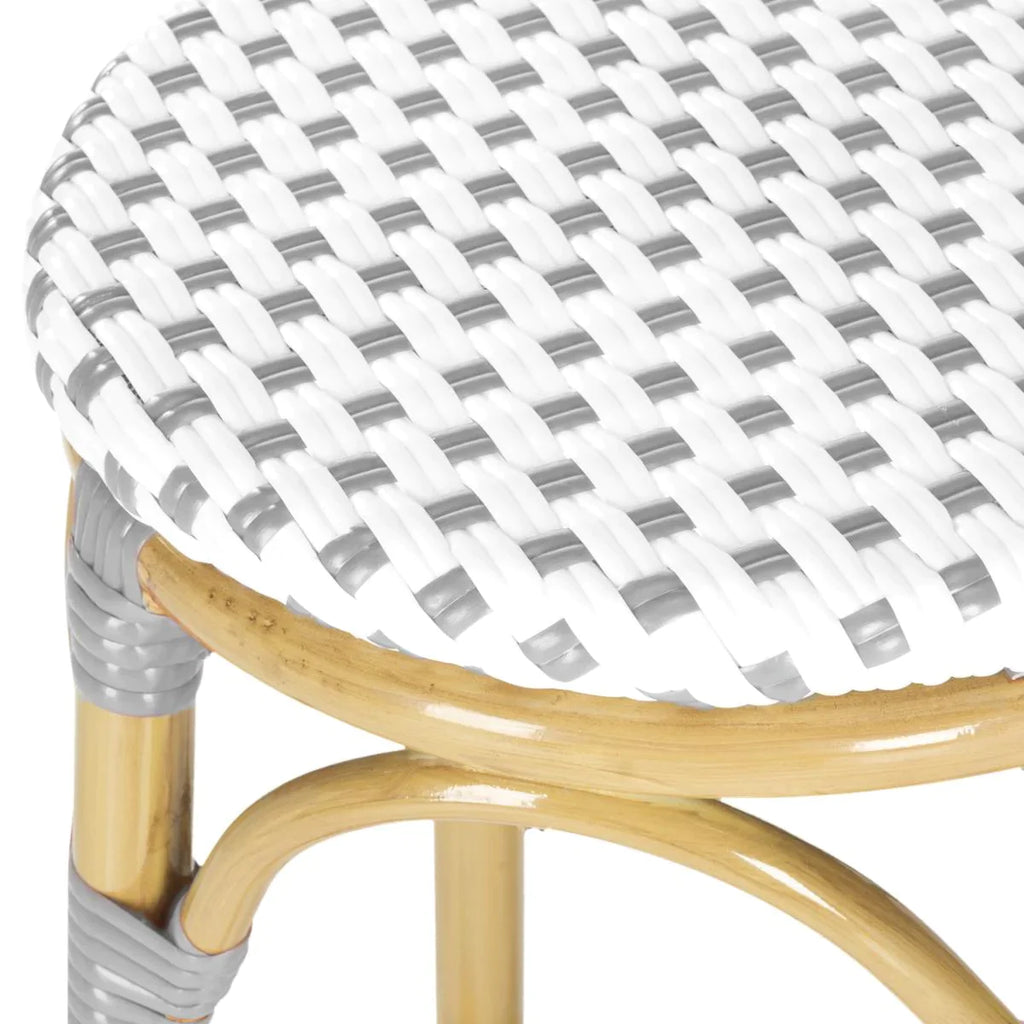 Grey and White Indoor-Outdoor Bistro Bar Stool - Outdoor Bar & Counter Stools - The Well Appointed House