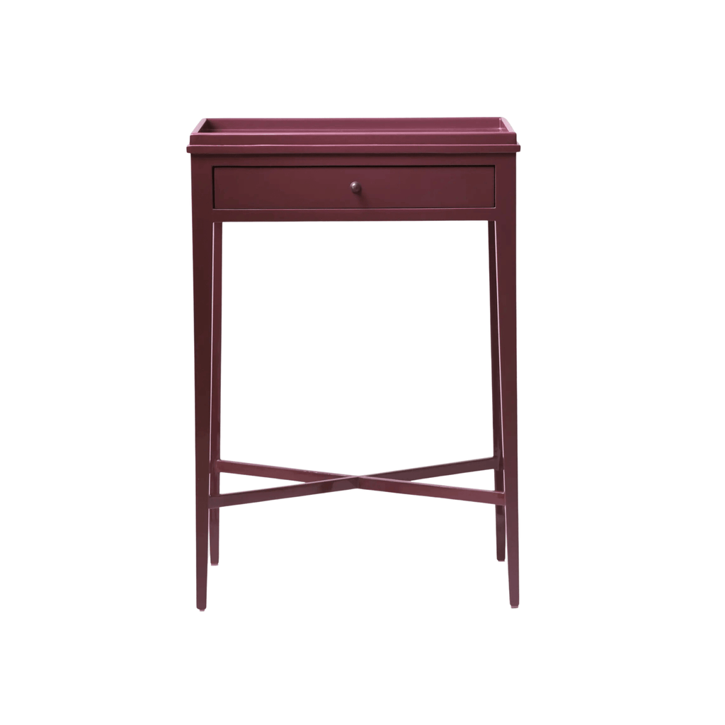 Hand Carved Single Drawer Teak Side Table - Available in Multiple Finishes - Side & Accent Tables - The Well Appointed House