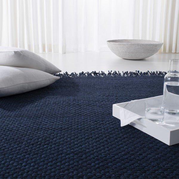 Hand Loomed Navy Blue Wool Area Rug – The Well Appointed House