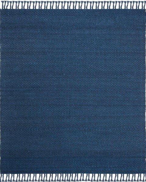 Hand Loomed Navy Blue Wool Area Rug - Rugs - The Well Appointed House