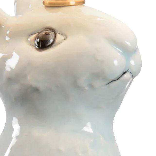 Hand Painted Ceramic Baby Bunny Lamp with Light Blue Glaze Finish - Little Loves Lighting - The Well Appointed House