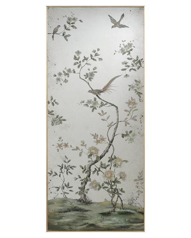 Hand Painted Chinoiserie Roku Mirror Panels - Paintings - The Well Appointed House