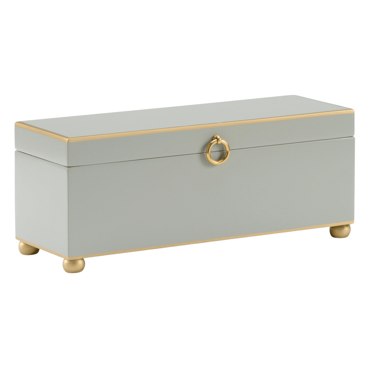 Hand Painted Decorative Storage Box in Gray with Gold Accents – The ...