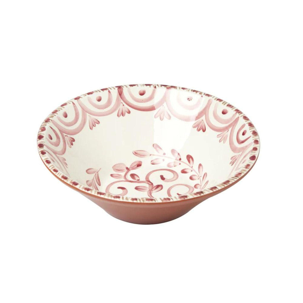Hand Painted Pink & White Serving Bowl - Serveware - The Well Appointed House