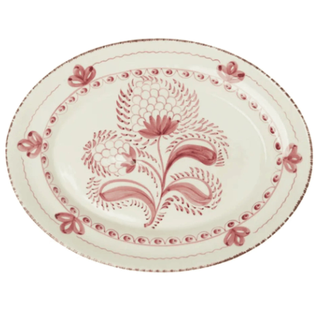 Hand Painted Pink & White Serving Platter – The Well Appointed House
