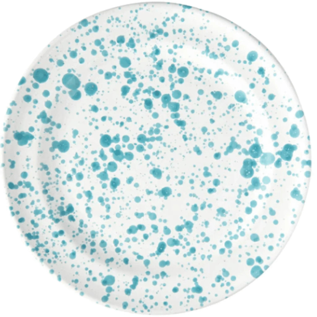 Hand Painted Turquoise & White Italian Dinner Plate - Dinnerware - The Well Appointed House