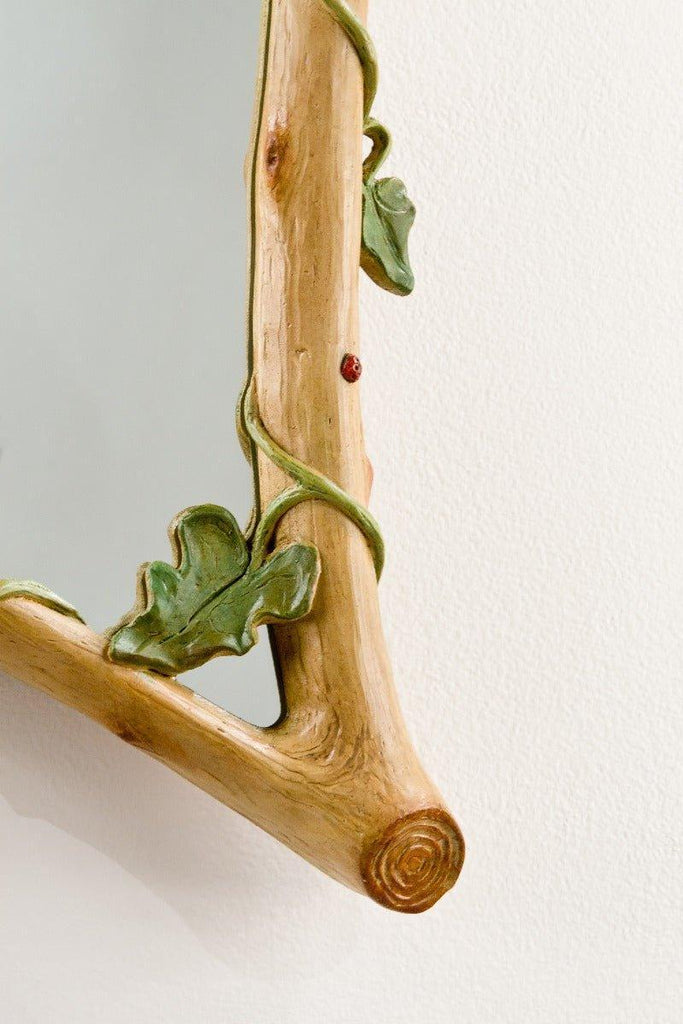 Hand-Painted Twig and Ivy with Cardinals Wall Mirror - Wall Mirrors - The Well Appointed House