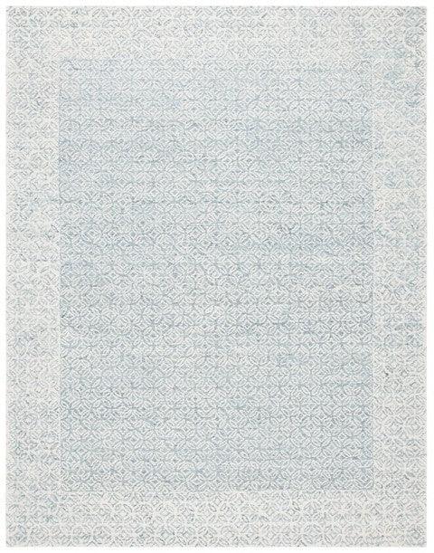 Hand Tufted Abstract Blue & Ivory Geometric Design Area Rug - Rugs - The Well Appointed House