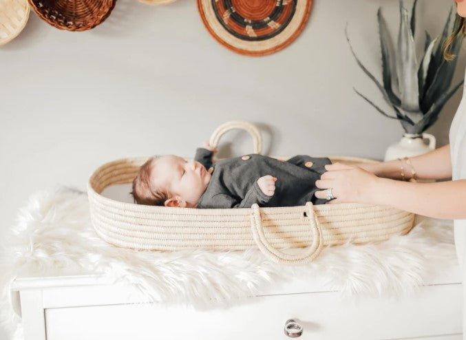 Handcrafted Natural Grass Changing Basket - Little Loves Cribs,Changing Tables & Gliders - The Well Appointed House