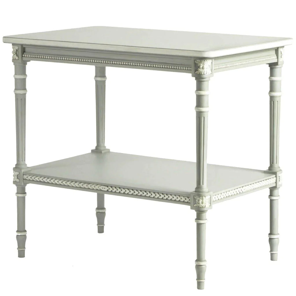 Handmade French Two Shelf Side Table in Gray - Side & Accent Tables - The Well Appointed House