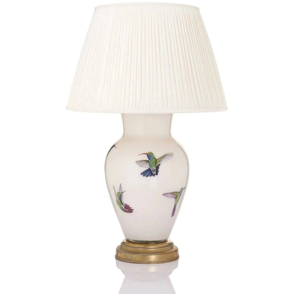 Handmade Glass Hummingbird Decoupage Lamp, Large - Table Lamps - The Well Appointed House