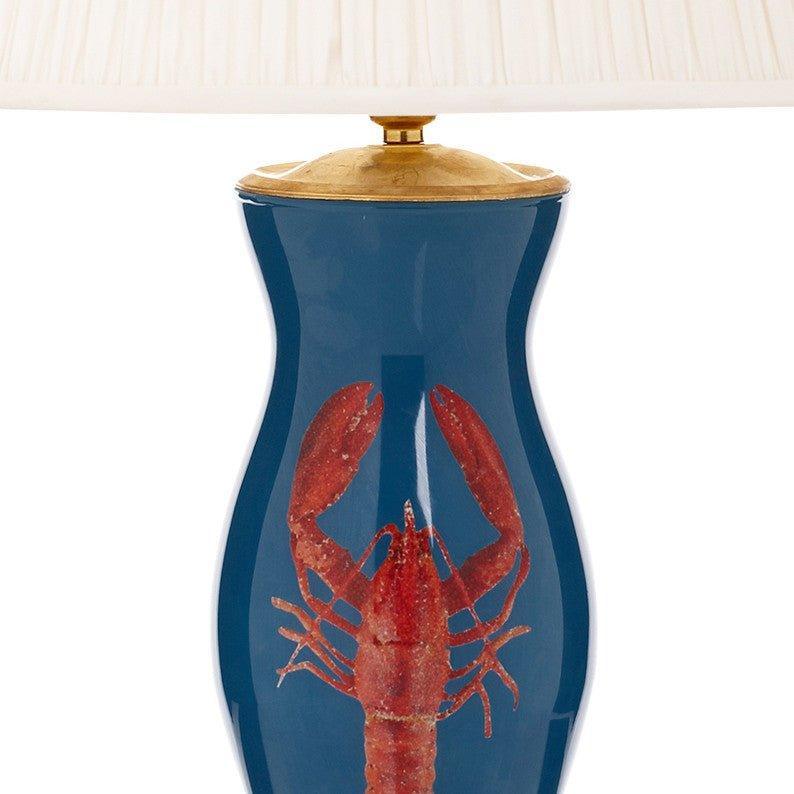 Handmade Glass Lobster Design Lamp in Blue & Red - Table Lamps - The Well Appointed House