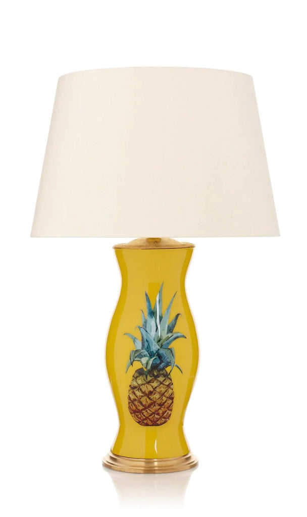 Handmade Glass Pineapple Design Decoupage Lamp in Yellow - Table Lamps - The Well Appointed House
