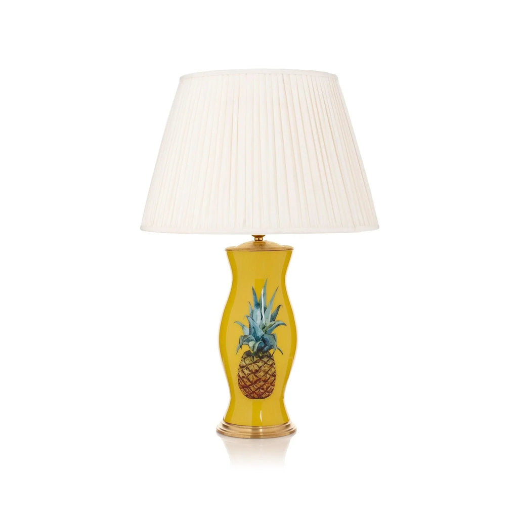 Handmade Glass Pineapple Design Decoupage Lamp in Yellow - Table Lamps - The Well Appointed House