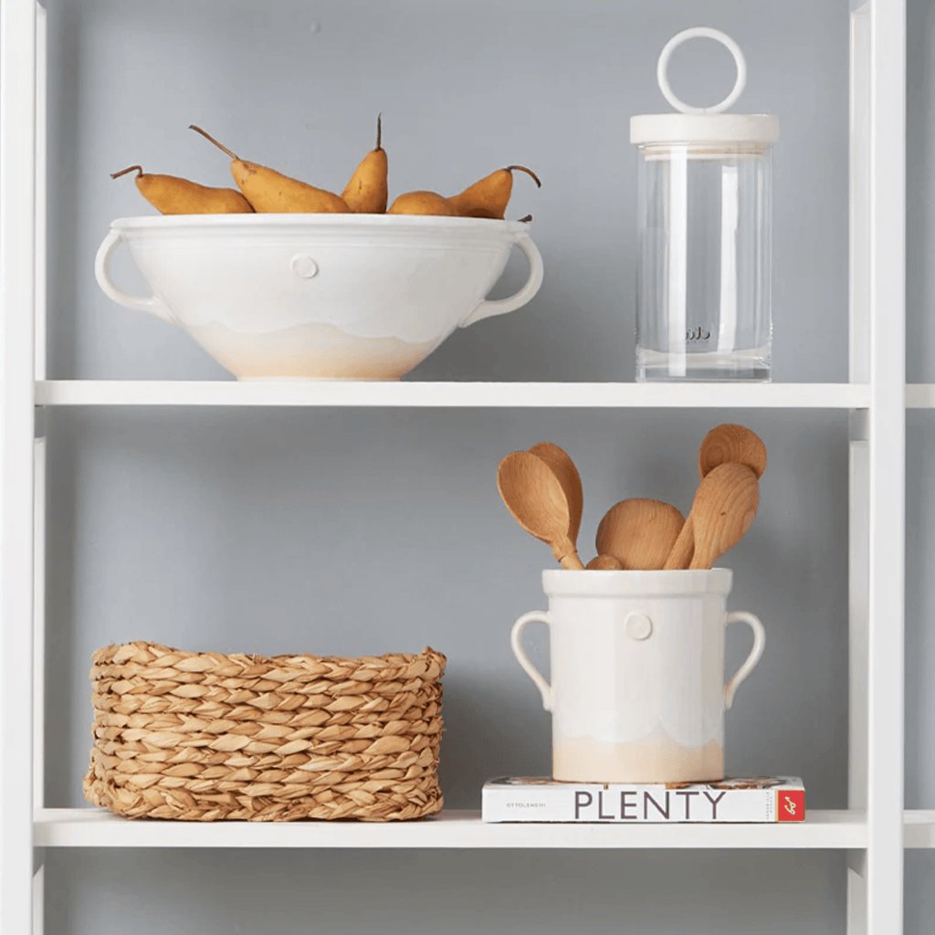 Handthrown Pottery White Crock - Kitchen Storage - The Well Appointed House