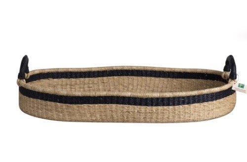 Handwoven Changing Basket with Black Stripe - Little Loves Cribs,Changing Tables & Gliders - The Well Appointed House