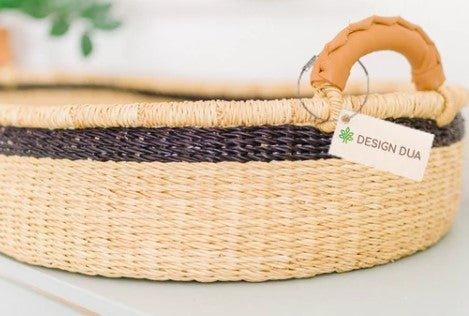 Handwoven Changing Basket with Black Stripe - Little Loves Cribs,Changing Tables & Gliders - The Well Appointed House