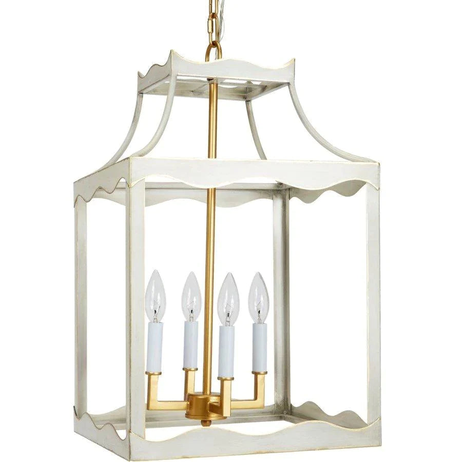 Hanging 4-Light Lantern with Brass Accents - Chandeliers & Pendants - The Well Appointed House
