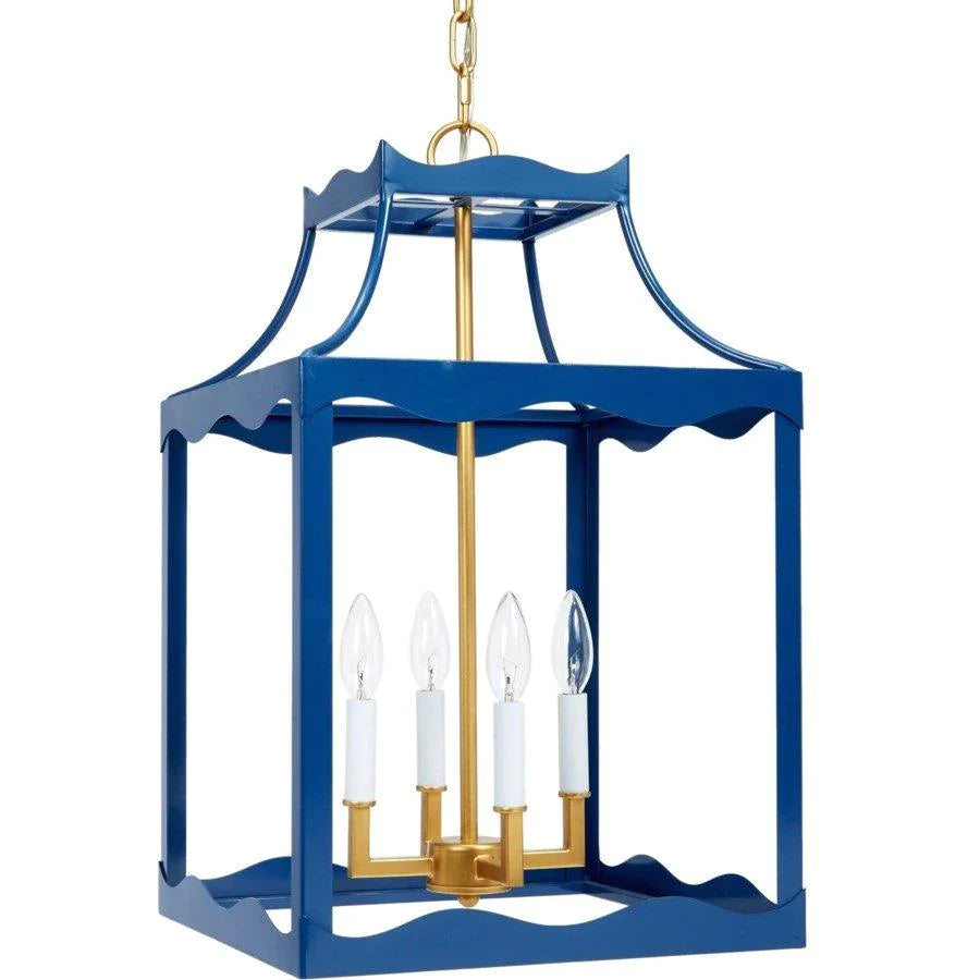 Hanging 4-Light Lantern with Brass Accents - Chandeliers & Pendants - The Well Appointed House