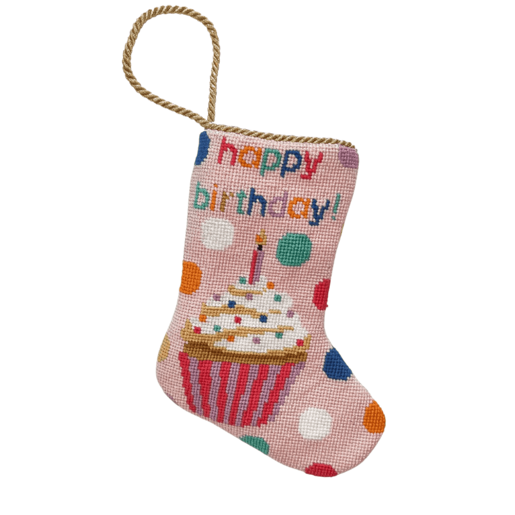 Happy Birthday in Pink Stocking - Christmas Stockings - The Well Appointed House