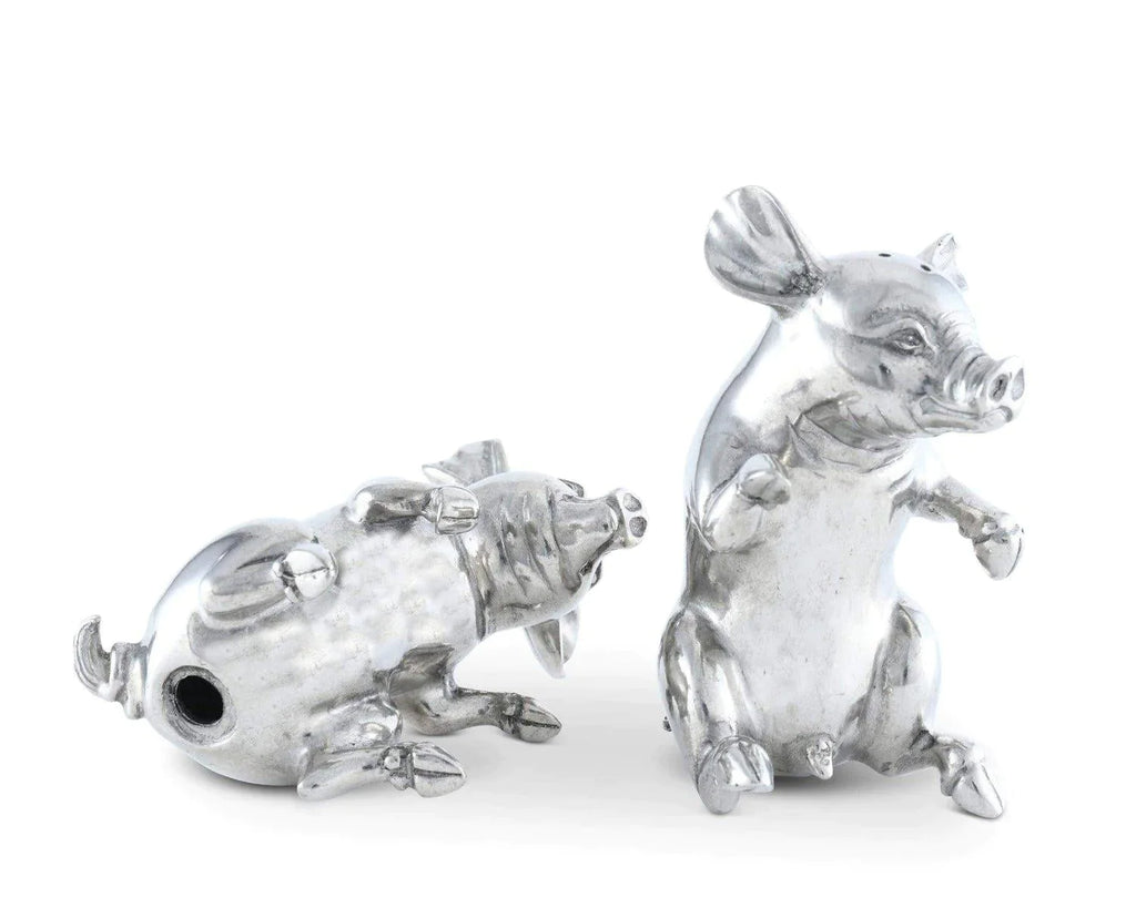 Happy Pigs Pewter Salt and Pepper Set - Serveware - The Well Appointed House