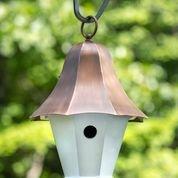 Hardwood Bell Top Bird House with Copper Roof - Birdhouses - The Well Appointed House