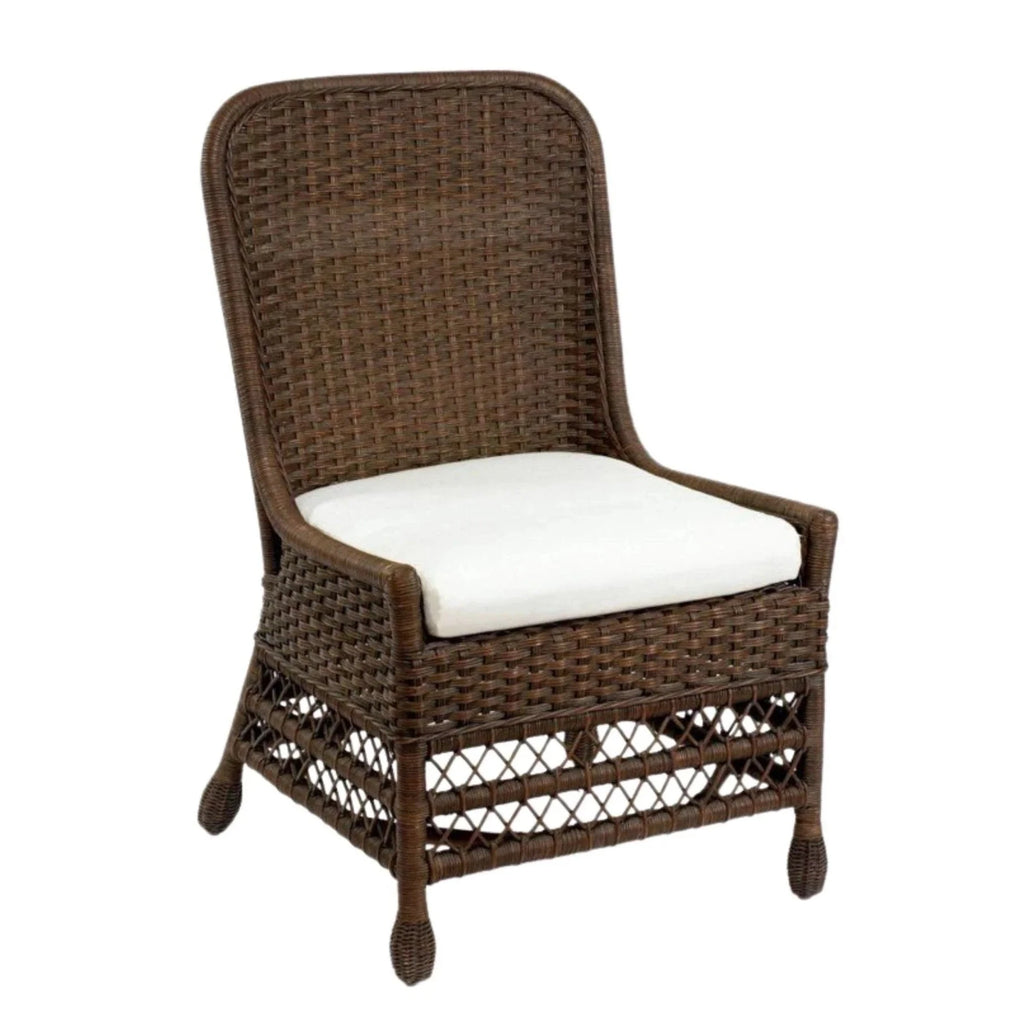 Harvested Rattan Wicker Dining Side Chair with Cushion - Dining Chairs - The Well Appointed House