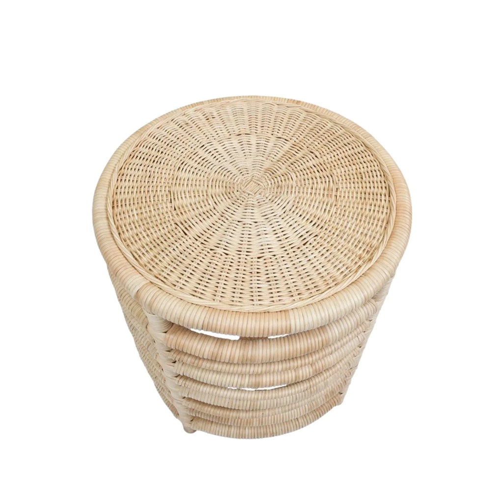 Harvested Rattan Wicker Nautical Inspired Round Side Table - Side & Accent Tables - The Well Appointed House