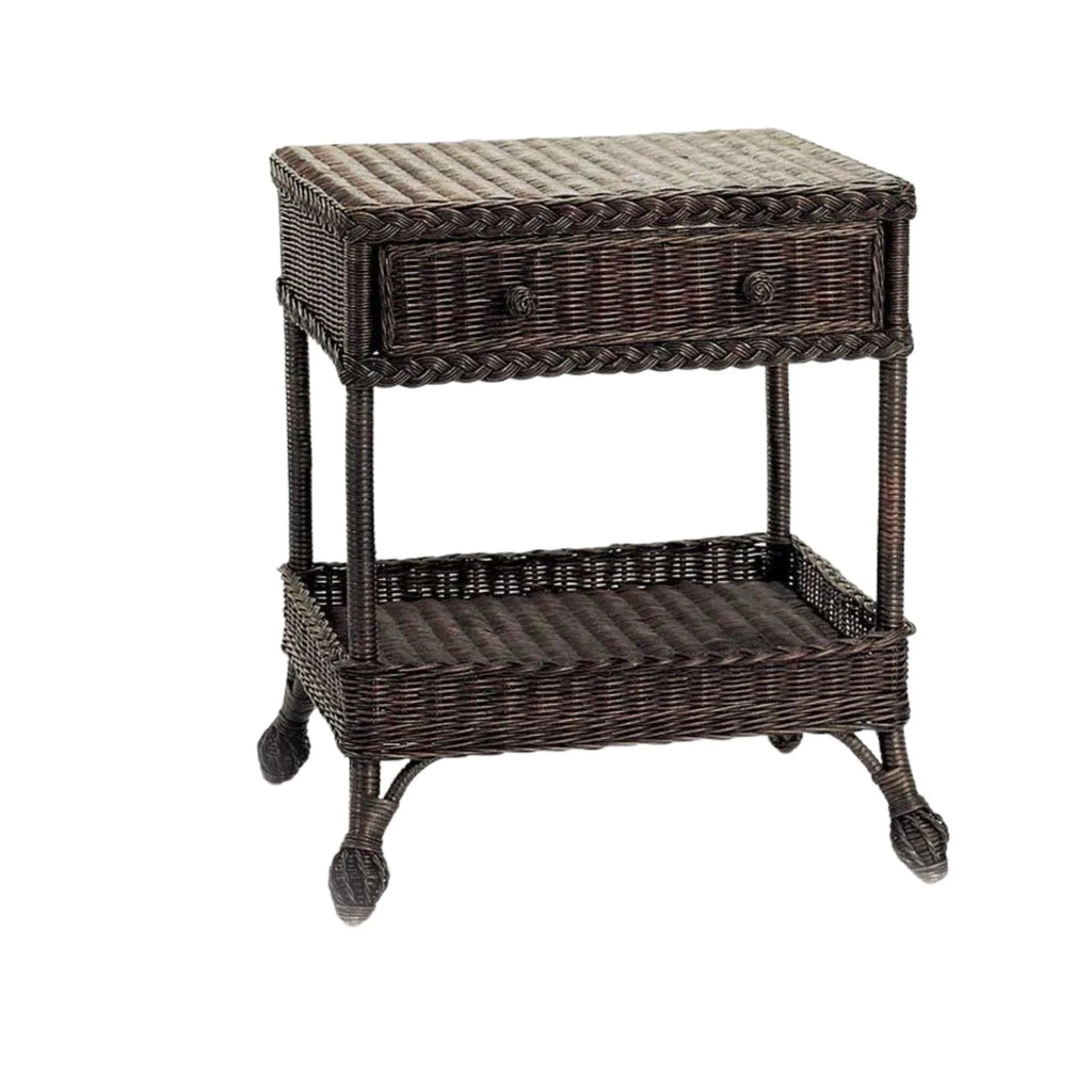 Harvested Rattan Wicker One Drawer End Table - Side & Accent Tables - The Well Appointed House
