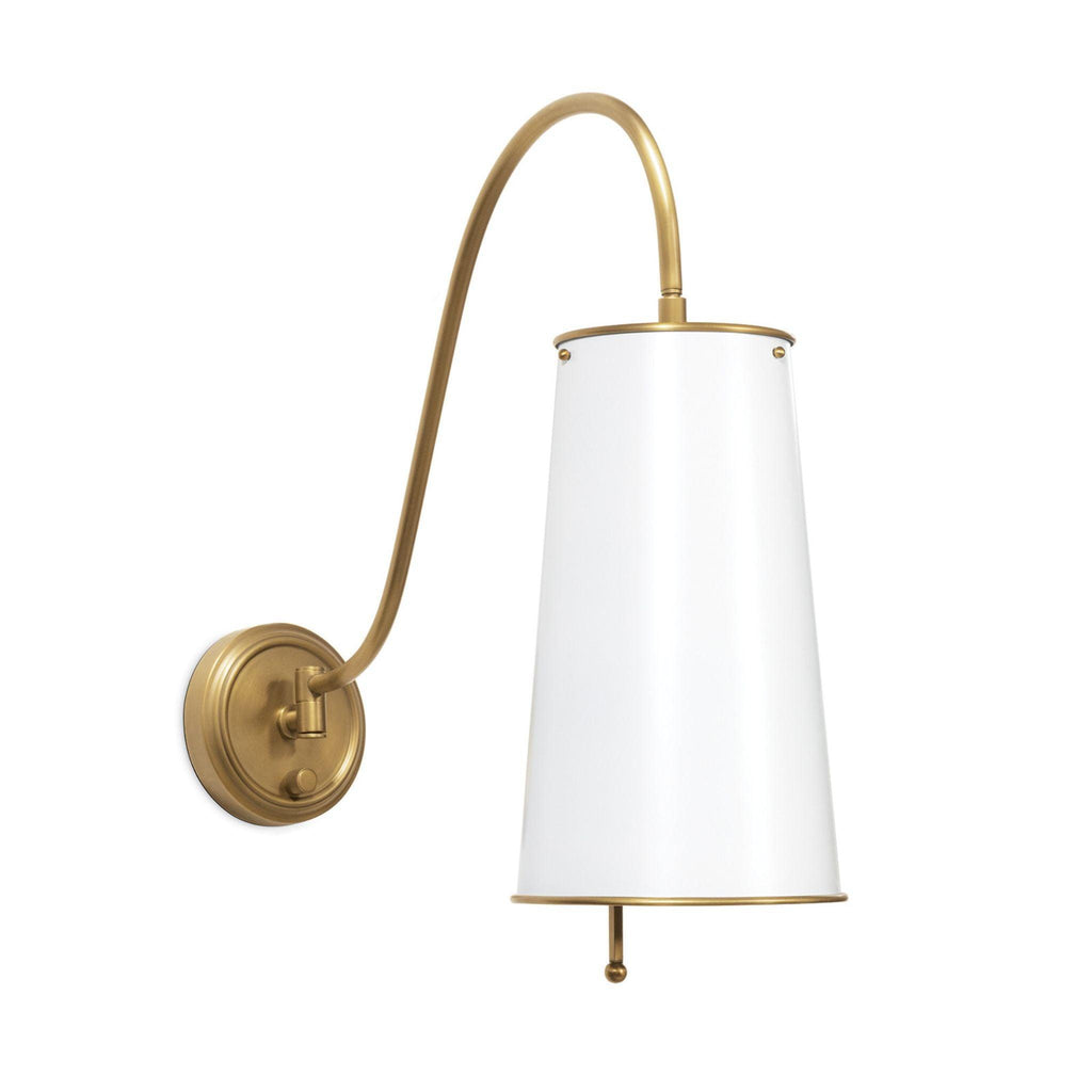 Hattie Sconce (White and Natural Brass) - Sconces - The Well Appointed House