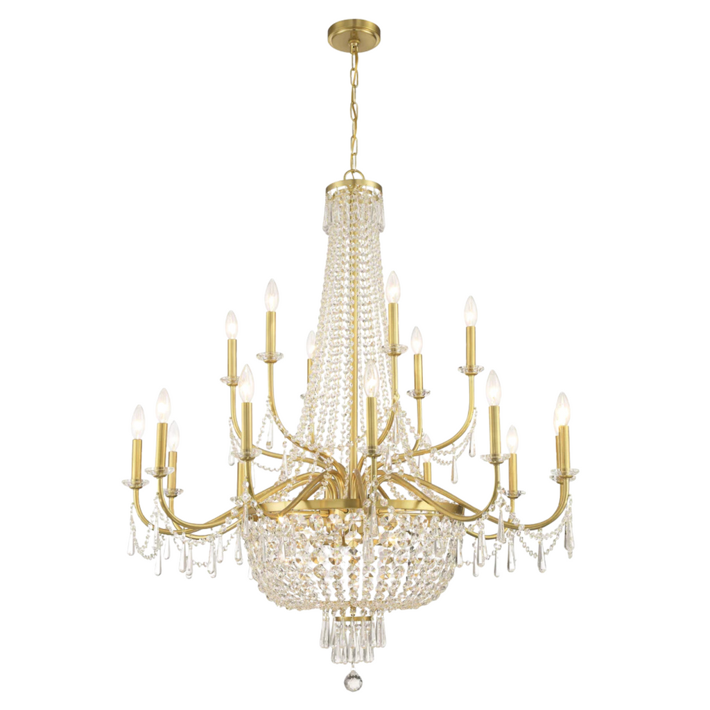 Haywood 22 Light Hand Cut Crystal Chandelier - The Well Appointed House