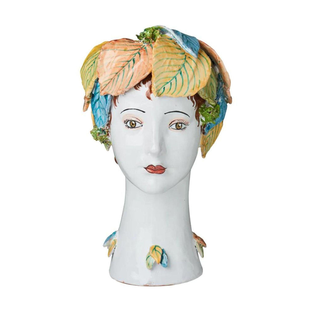 Head Vase With Crown of Leaves - Vases & Jars - The Well Appointed House