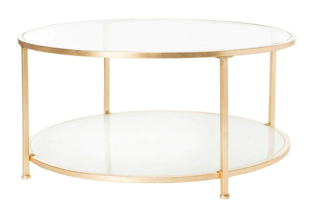 Henry Round Two Tier Gold Coffee Table - Coffee Tables - The Well Appointed House