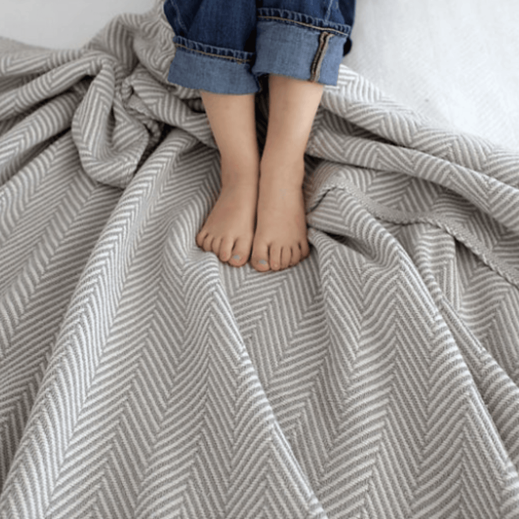 Herringbone Blanket in Natural - Available In Multiple Sizes - Throw Blankets - The Well Appointed House