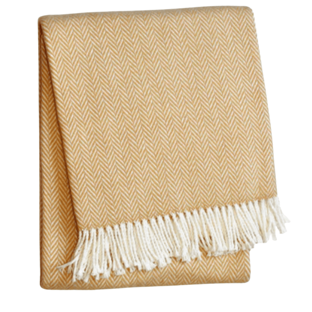 Herringbone Plush Fringed Throw - Throw Blankets - The Well Appointed House
