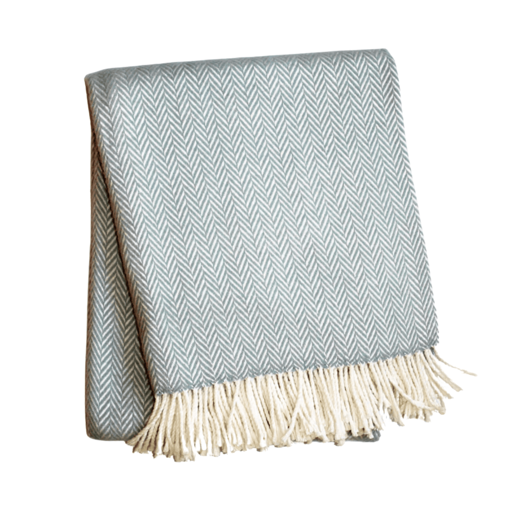 Herringbone Plush Fringed Throw - Throw Blankets - The Well Appointed House