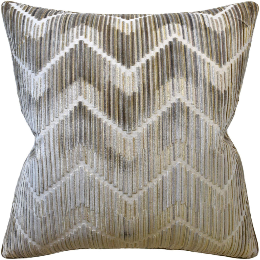 Hilo Truffle Tan Chevron Decorative Square Throw Pillow - Pillows - The Well Appointed House