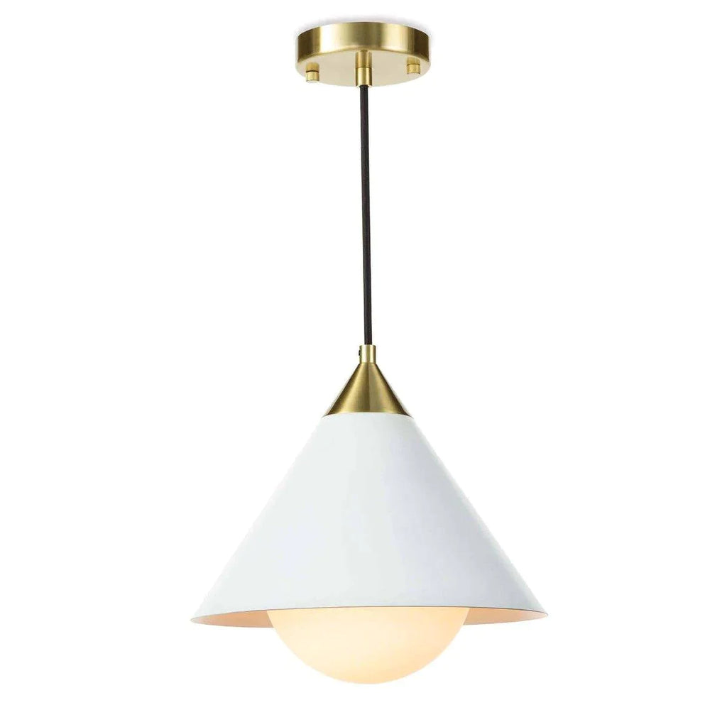 Hilton Pendant (White and Natural Brass) - Chandeliers & Pendants - The Well Appointed House