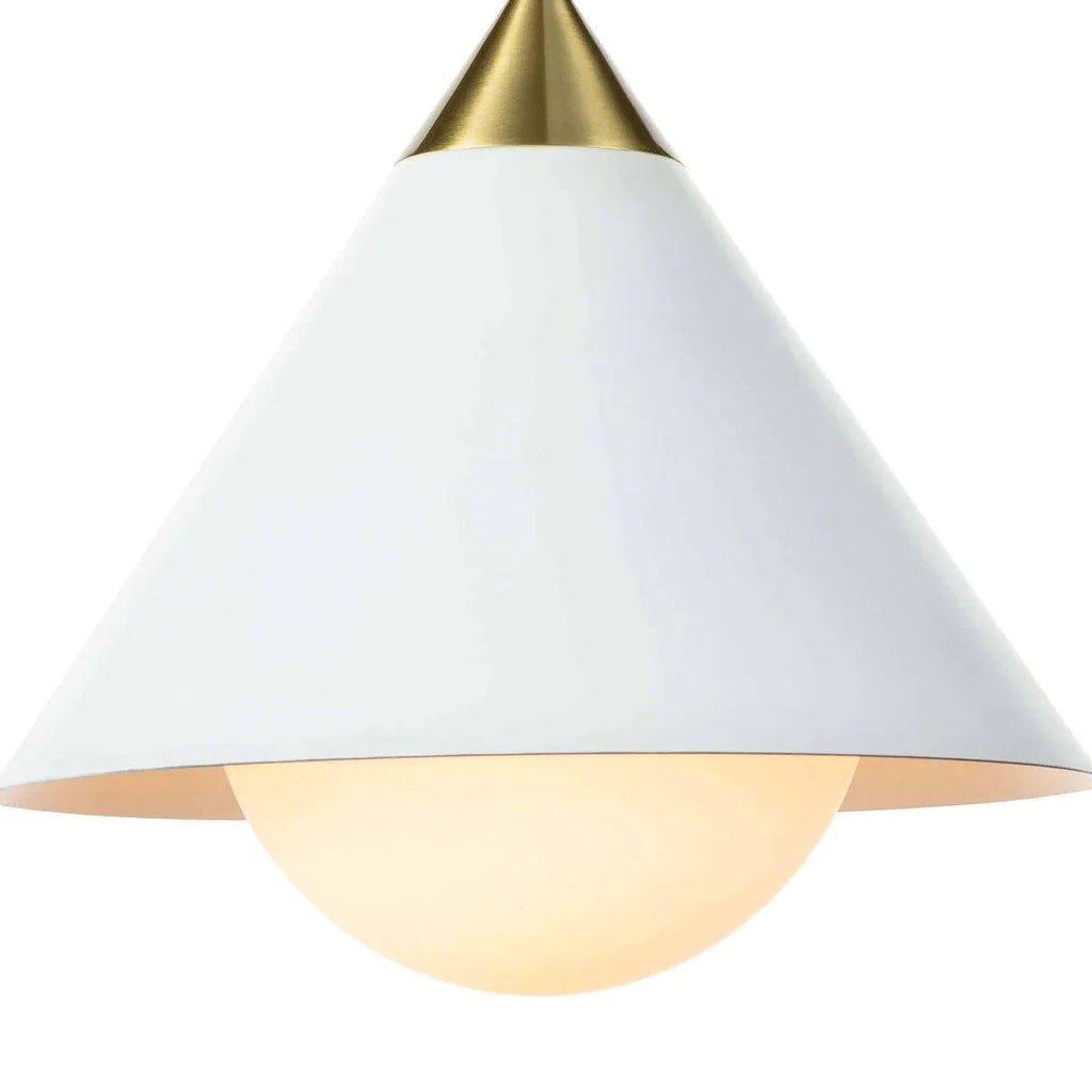 Hilton Pendant (White and Natural Brass) - Chandeliers & Pendants - The Well Appointed House