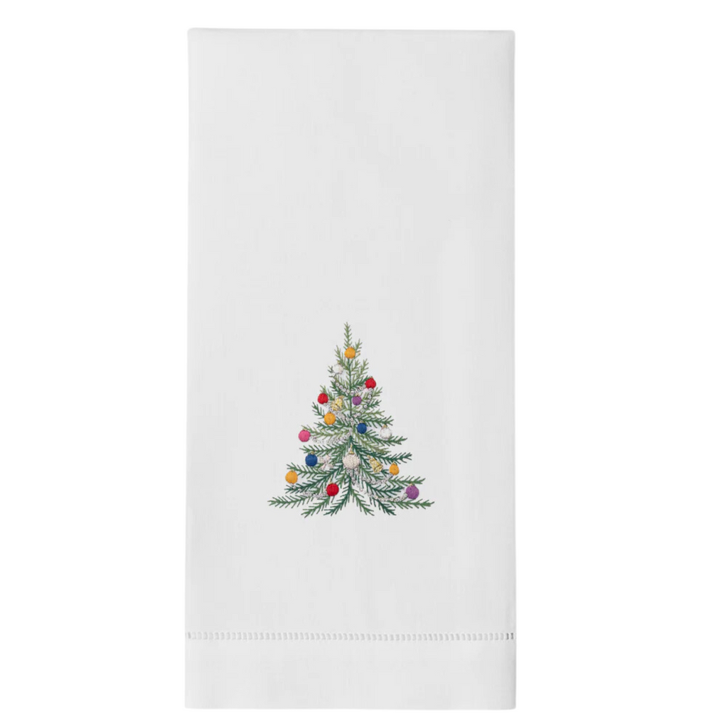 Set of 4 Decorated Tree Christmas Hand Towels - The Well Appointed House