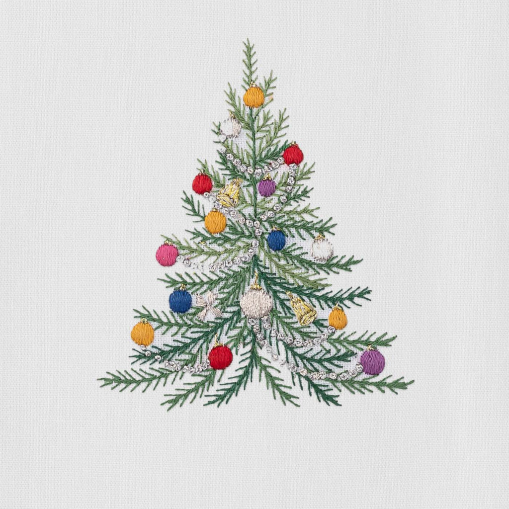 Set of 4 Decorated Tree Christmas Hand Towels - The Well Appointed House