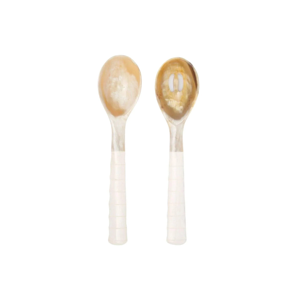 Horn Bone Serving Spoon Set in White - Serveware - The Well Appointed House