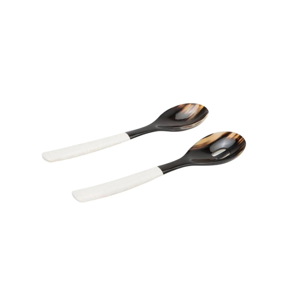 Horn Serving Spoon Set in Mixed Black and Natural - Serveware - The Well Appointed House