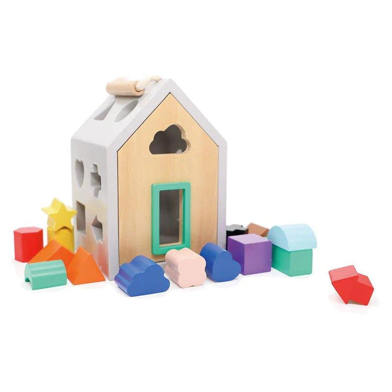 House Wood Shape Sorter Toy for Toddlers - Little Loves Learning Toys - The Well Appointed House