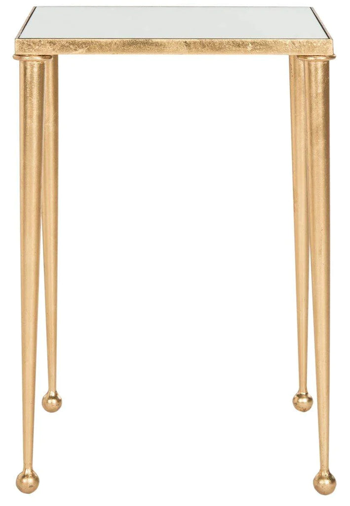 Hudson Antique Gold Leaf End Table with Mirror Top - Side & Accent Tables - The Well Appointed House