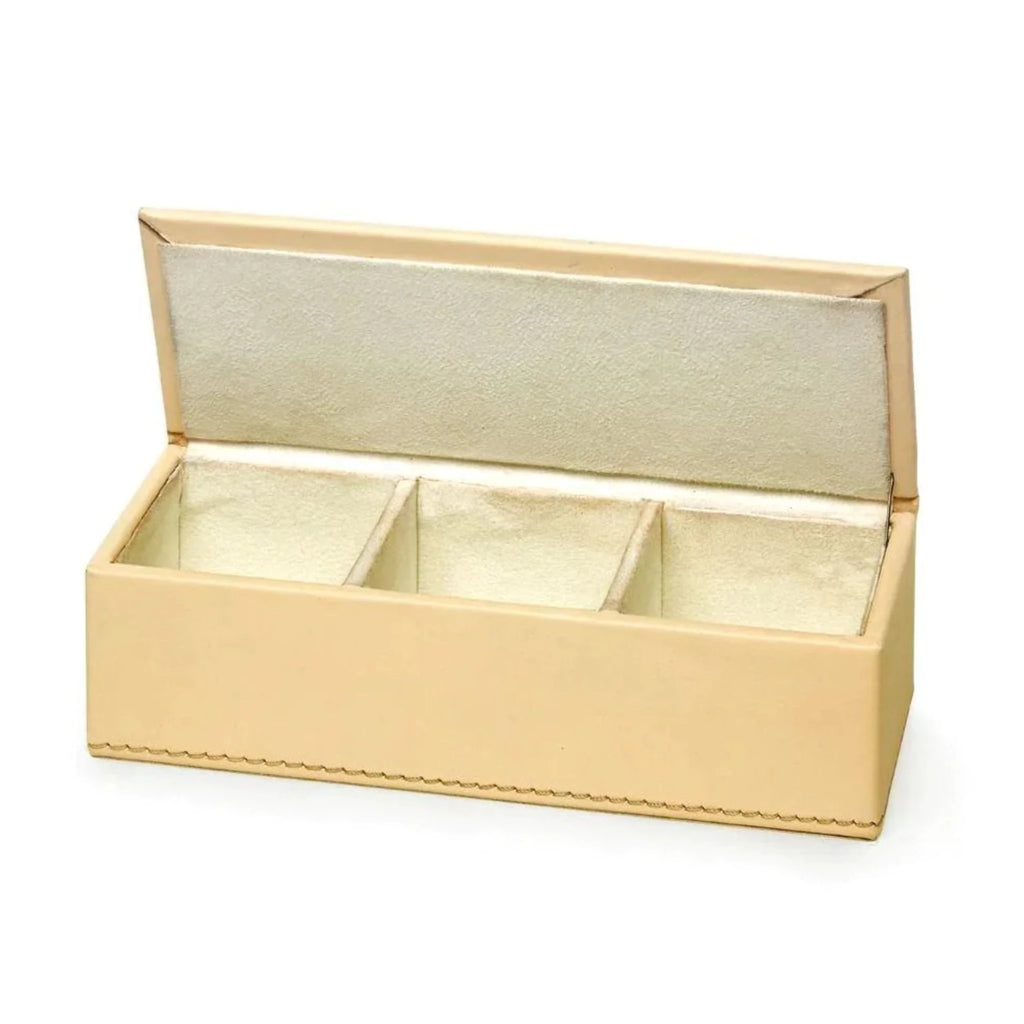 Hunter Desk Accessory & Workplace Organizer Pin-Clip Box in Ivory Leather - Stationery & Desk Accessories - The Well Appointed House