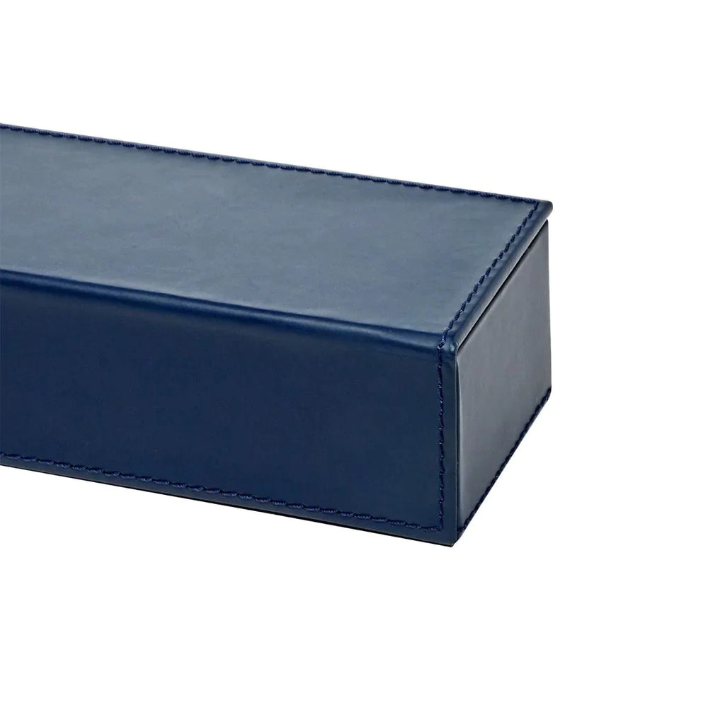 Hunter Desk Accessory & Workplace Organizer Pin-Clip Box in Navy Blue Leather - Stationery & Desk Accessories - The Well Appointed House