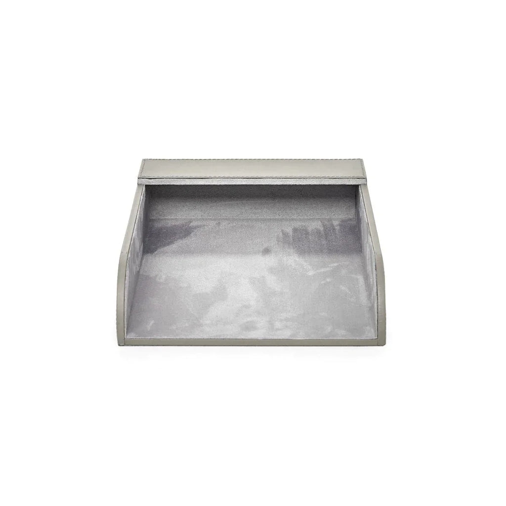 Hunter Paper Tray in Gray Leather - Stationery & Desk Accessories - The Well Appointed House