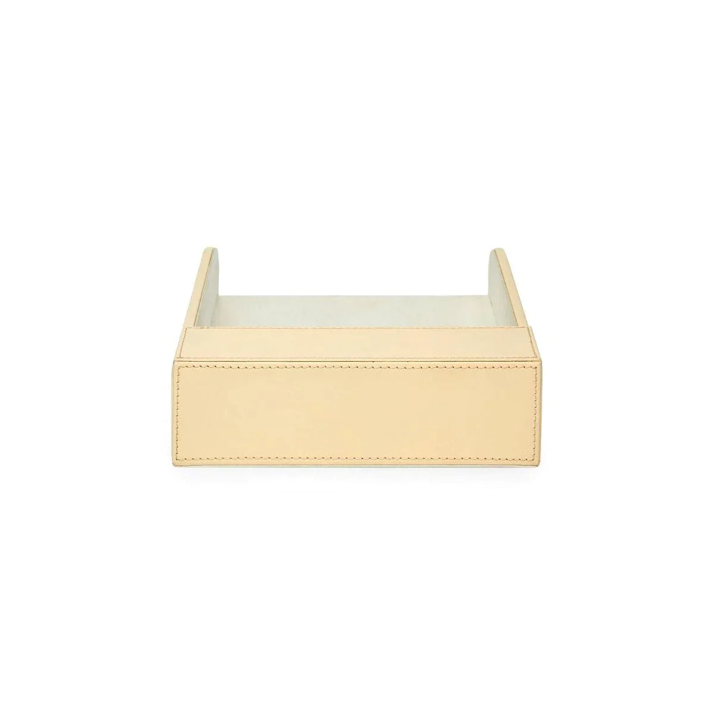 Hunter Paper Tray in Ivory Leather - Stationery & Desk Accessories - The Well Appointed House
